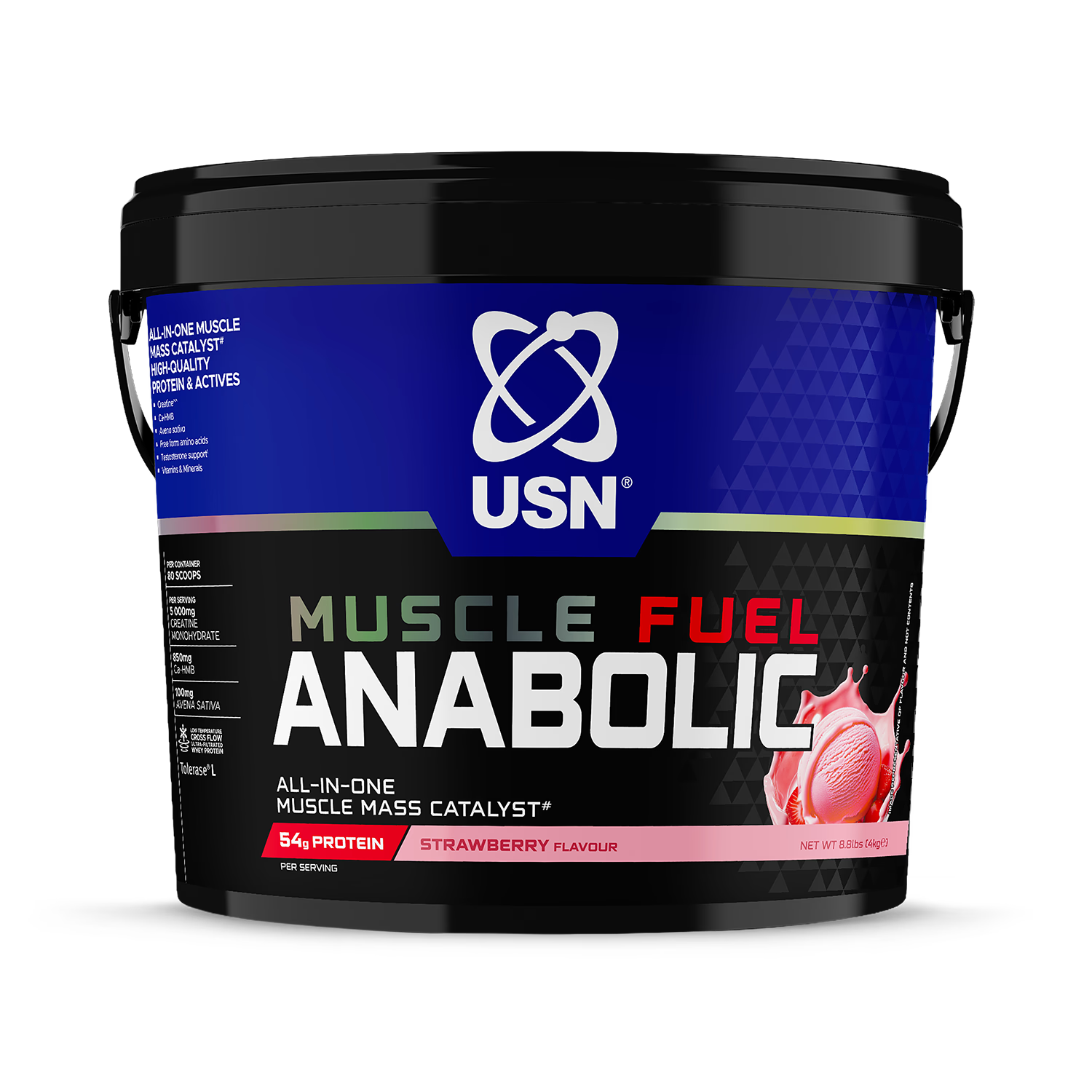 USN Muscle Fuel Anabolic Strawberry protein powder 4kg (British brand)