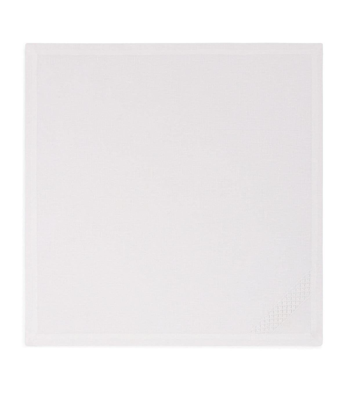 Embroidered Linen Napkin with Intricate Lacework, 45cm x 45cm