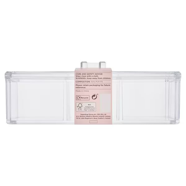 Studio London storage box clear grey 23.3cm (British brand)