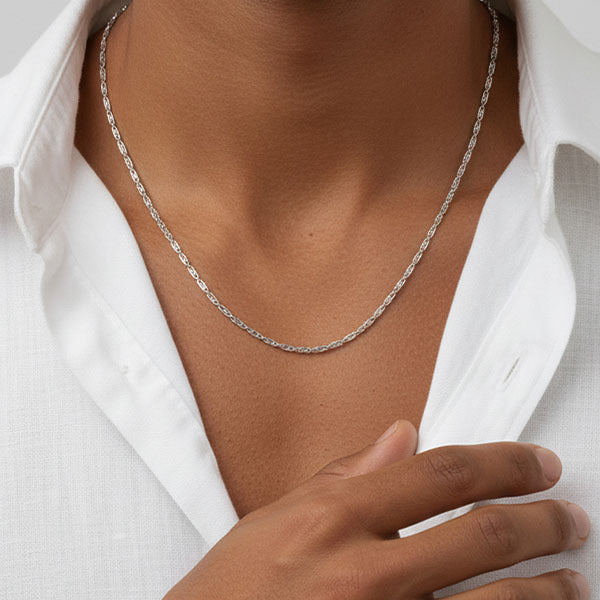 MUCHV thin swirl chain necklace in gold or silver - British product