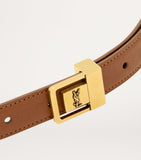 Saint Laurent leather belt with gold buckle, UK version