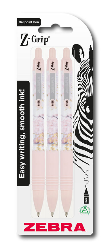 Zebra Marble Z-Grip Pens Office Supplies ASDA   