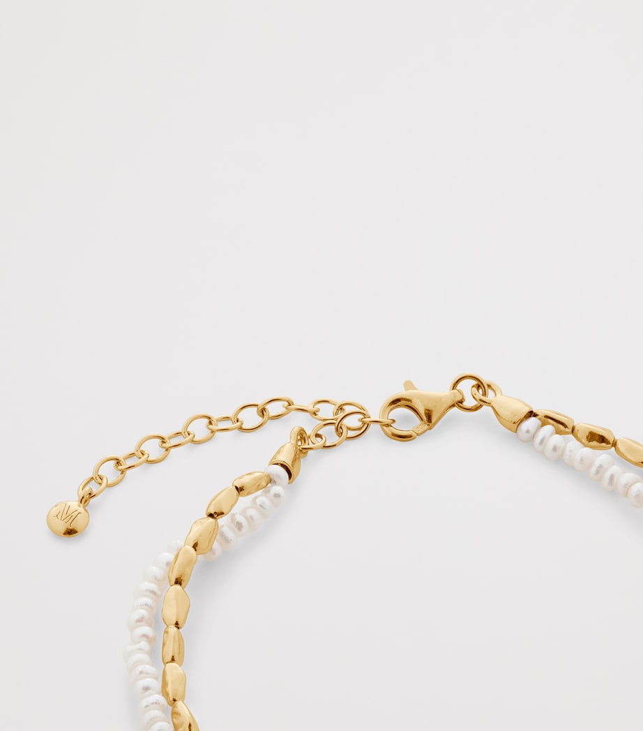 Monica Vinader gold vermeil pearl mini nugget beaded bracelet - British product