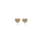 Cachet gold-plated heart earrings with pavé cz, imported from the UK