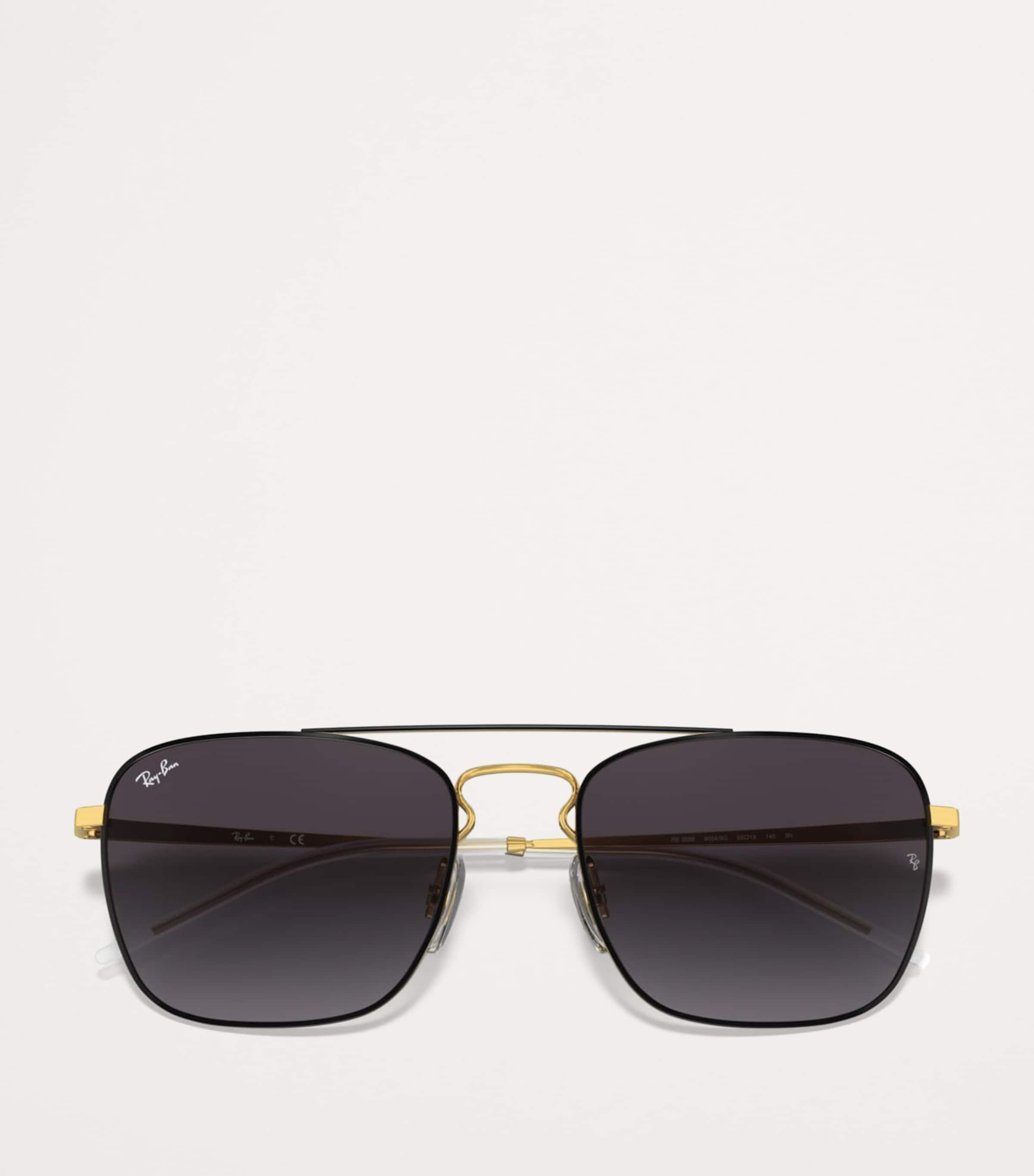 Ray-Ban Square sunglasses with gold-tone arms and brow bar (British brand)