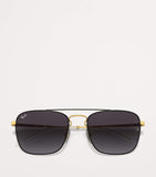 Ray-Ban Square sunglasses with gold-tone arms and brow bar (British brand)