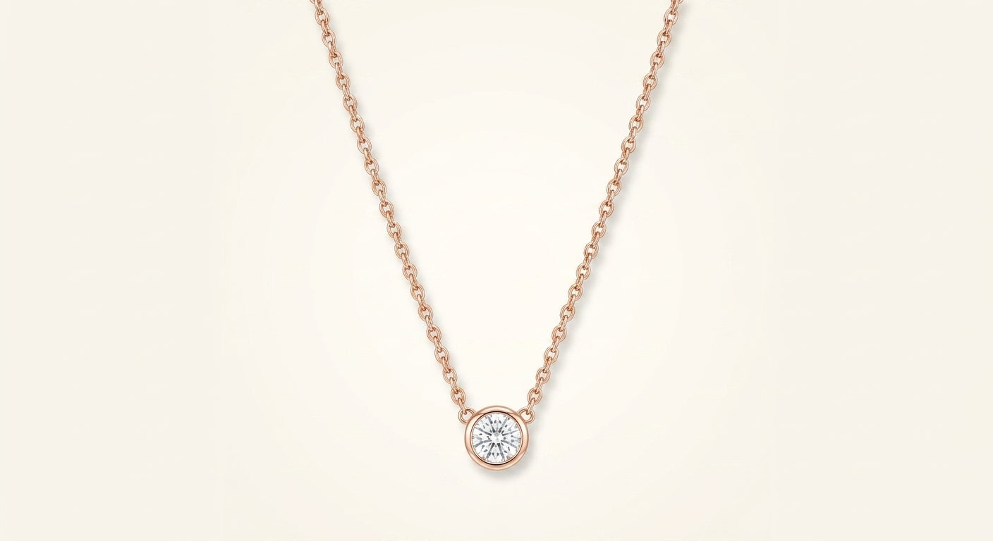 Cartier d'Amour rose gold diamond necklace, UK version
