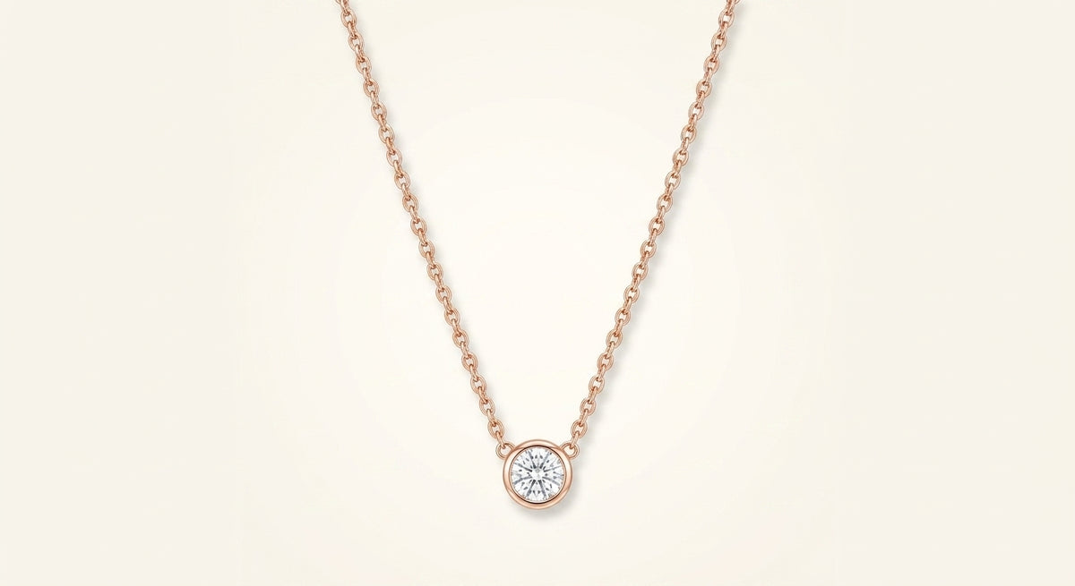 Cartier d'Amour rose gold diamond necklace, UK version
