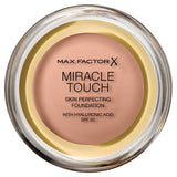 Max Factor Miracle Touch Foundation 45 Warm Almond GOODS Superdrug Natural 070  