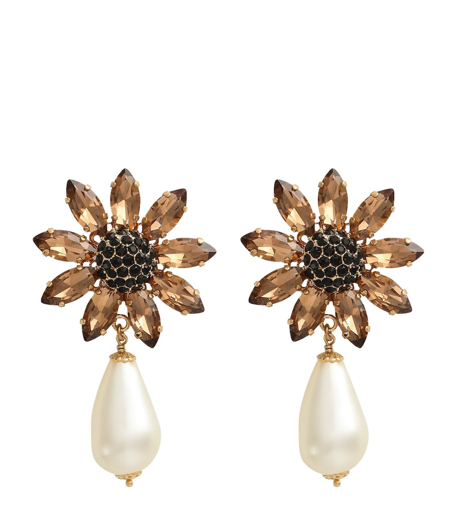 Dolce&Gabbana embellished flower clip-on earrings - British product
