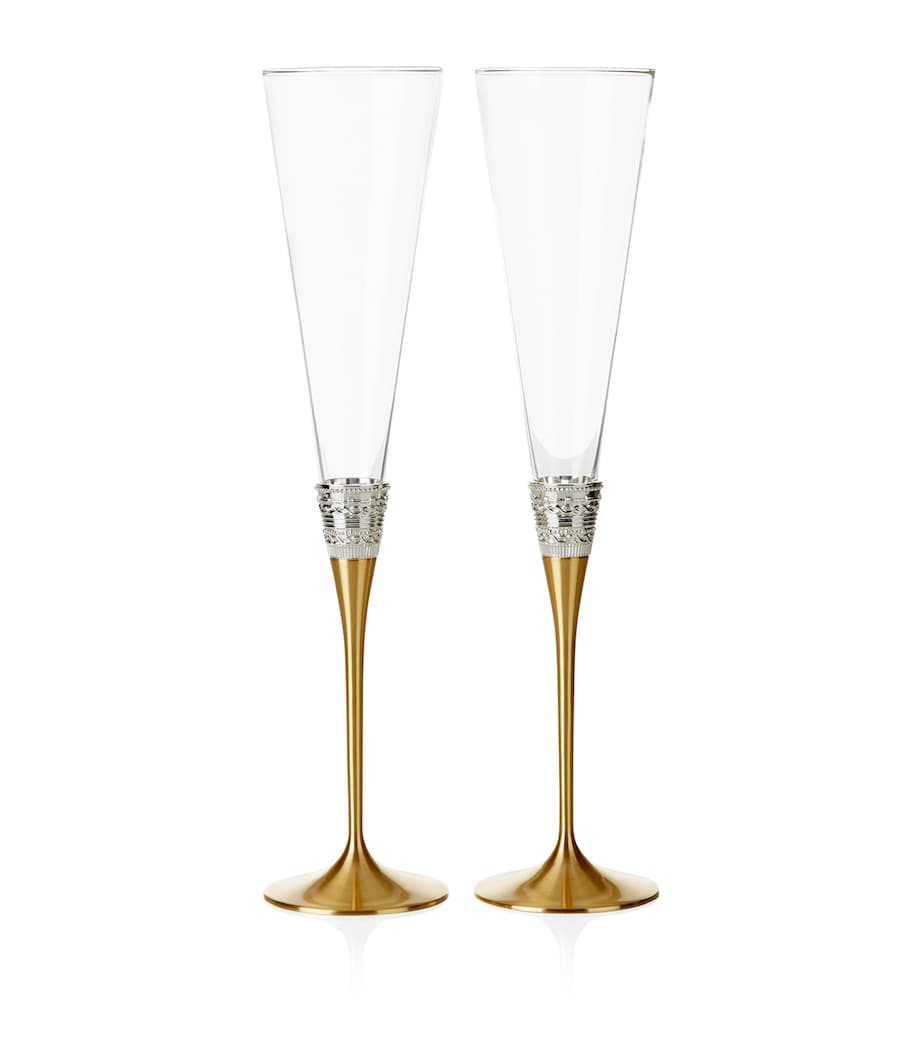 Wedgwood crystal toasting flutes set of 2 - British product
