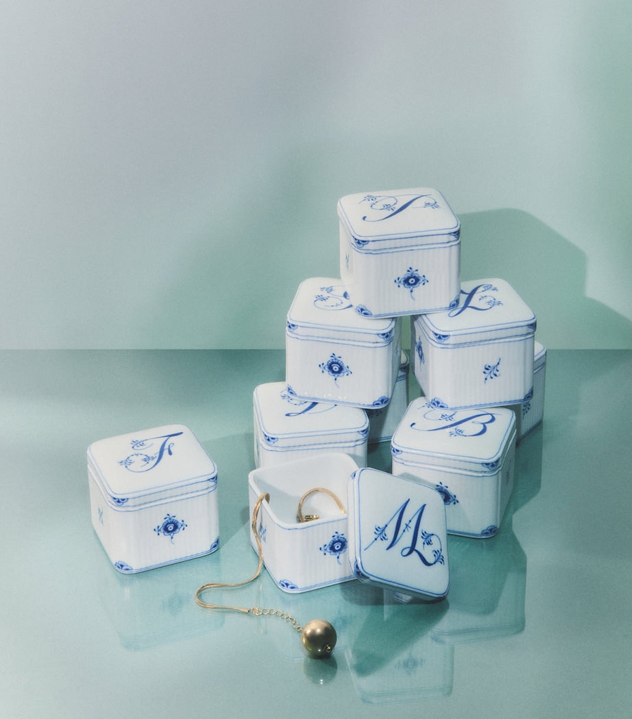 Royal Copenhagen Alphabet Bonbonniere porcelain box, UK version