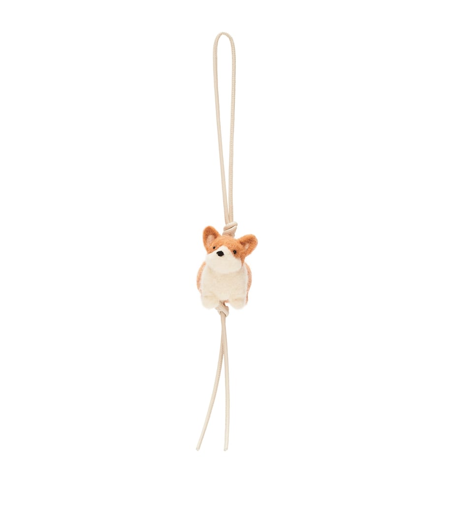LOEWE Felt Corgi Charm keychain, UK version