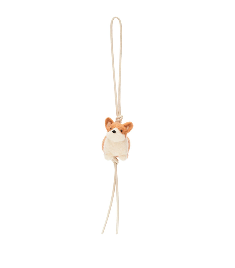 LOEWE Felt Corgi Charm keychain, UK version