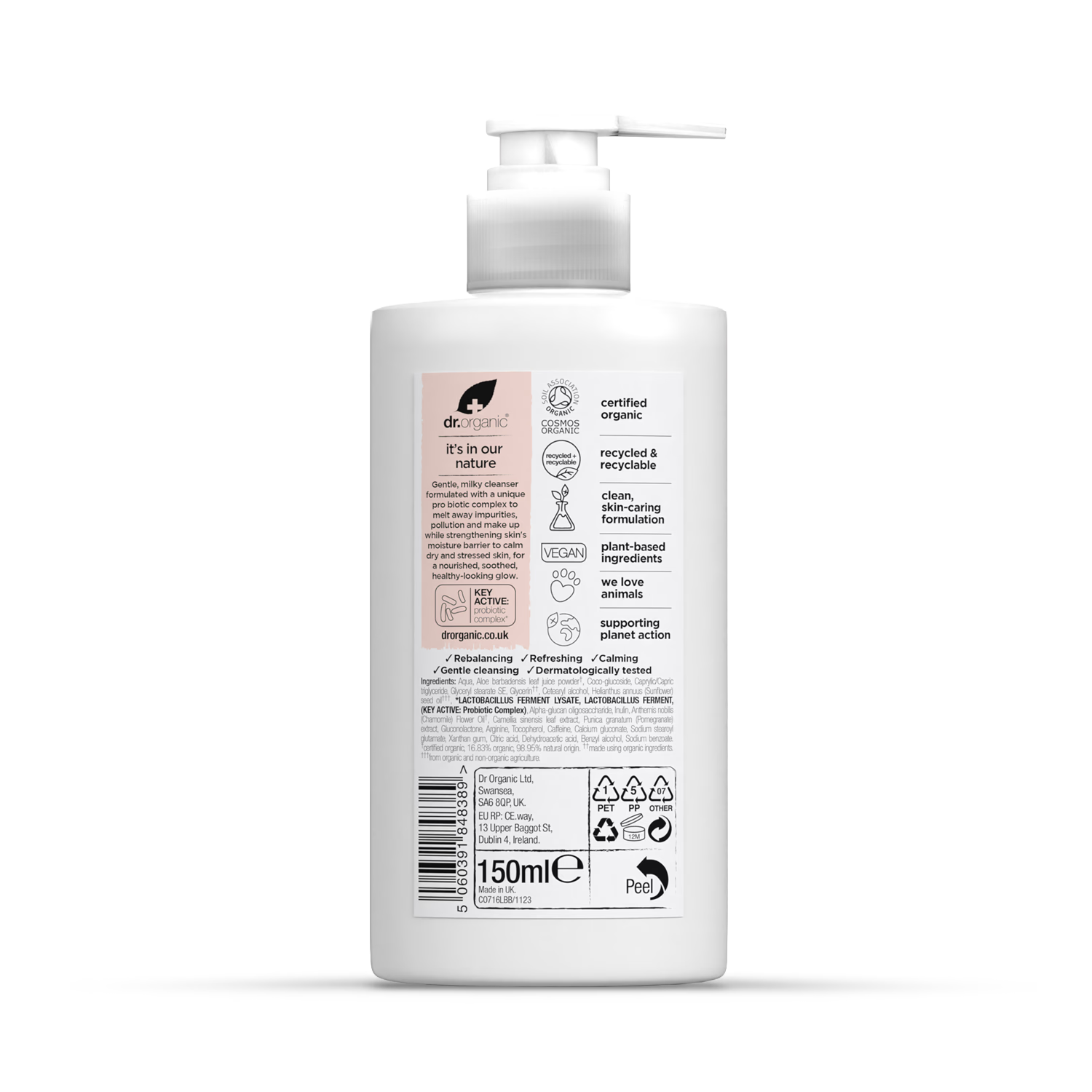 Dr Organic Skin Calm Probiotic Cream Cleanser 150ml - British product