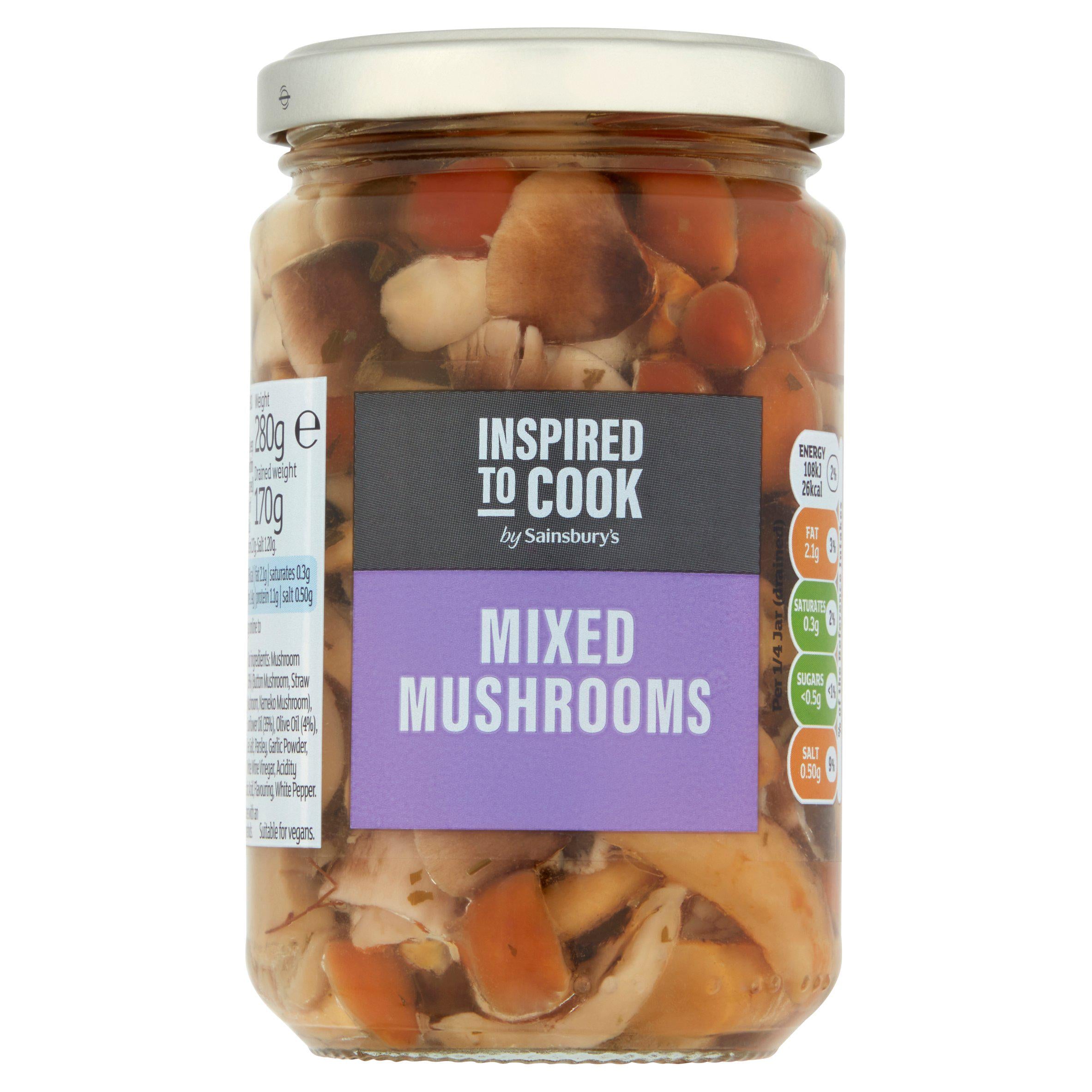 Sainsbury's Mixed Mushrooms, Inspired to Cook 280g (170g*) Olives & antipasti Sainsburys   