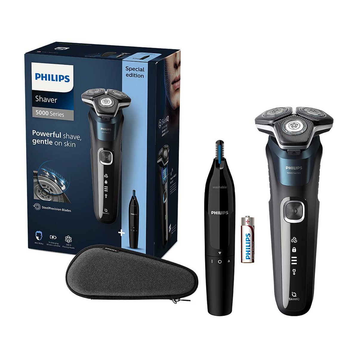 Philips Wet & Dry Electric Shaver Series 5000 with Pop-up Trimmer, Travel Case, Nose Trimmer and Full LED Display – S5889/11 GOODS Boots   