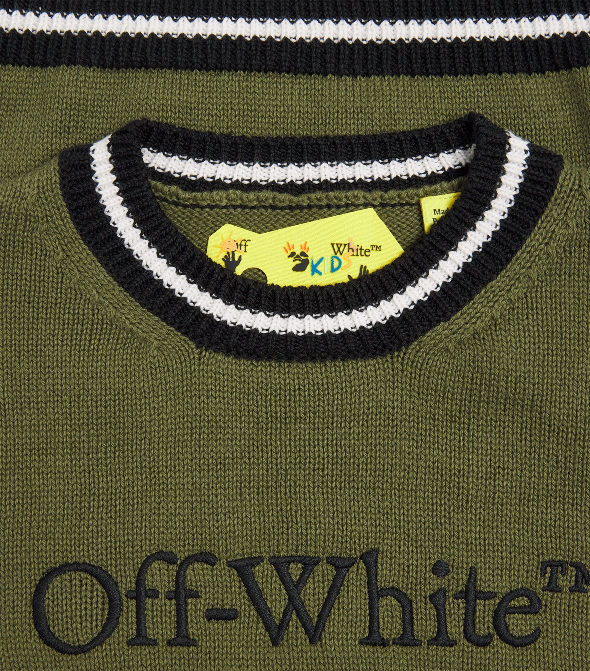 Off-White Bookish sweater for kids aged 4-12+ years, imported from the UK