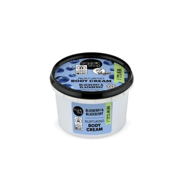 Organic Shop Nurturing Body Cream Blueberry Blackberry 250ml, imported from the UK