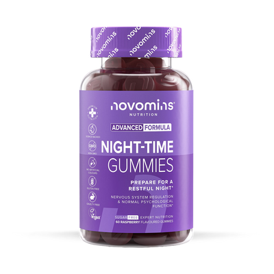 Novomins Nacht-Himbeer-Gummibärchen Schlafhilfe 60