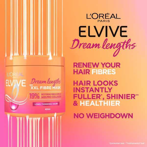 L'oréal Elvive Dream Lengths Xxl Fibre Mask 400Ml GOODS Superdrug   