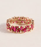 Suzanne Kalan rose gold ruby diamond eternity ring (British brand)