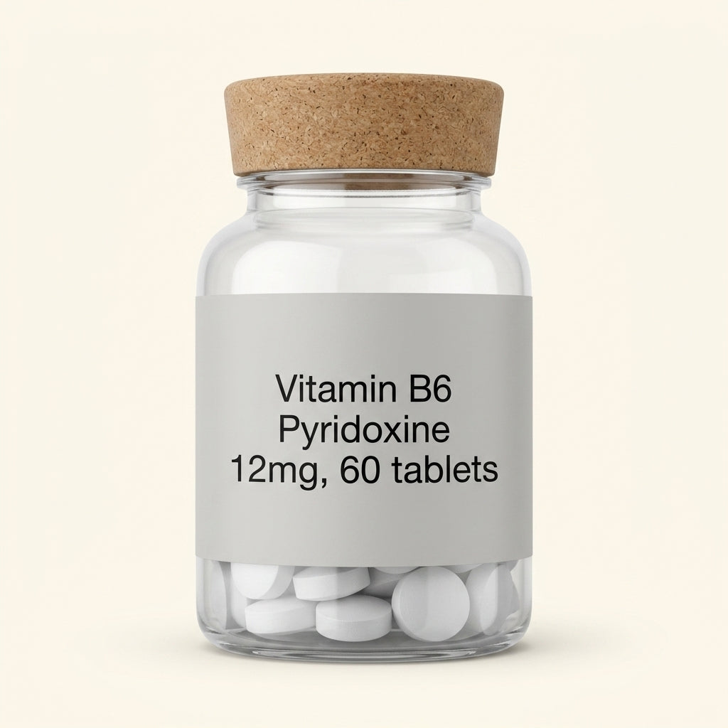 Holland & Barrett Vitamin B6 Pyridoxine supplement 60 tablets, imported from the UK