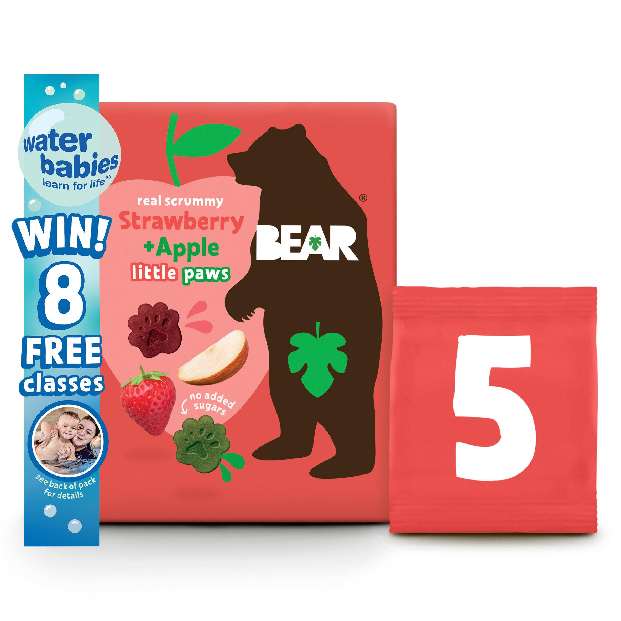 BEAR Strawberry Apple Paws 5x20g big packs Sainsburys   