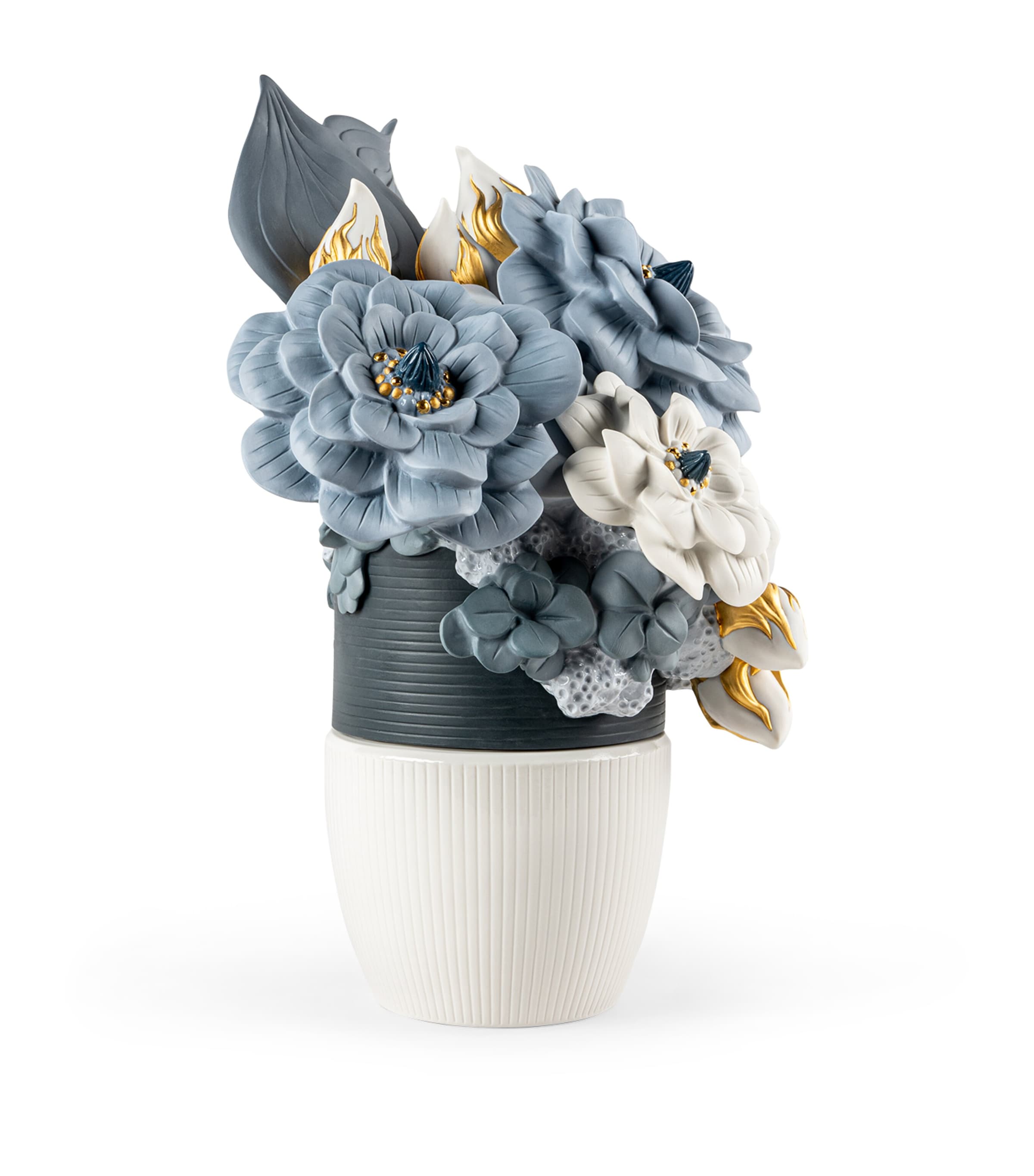 Lladró porcelain vase with flowers figurine 44cm, UK version