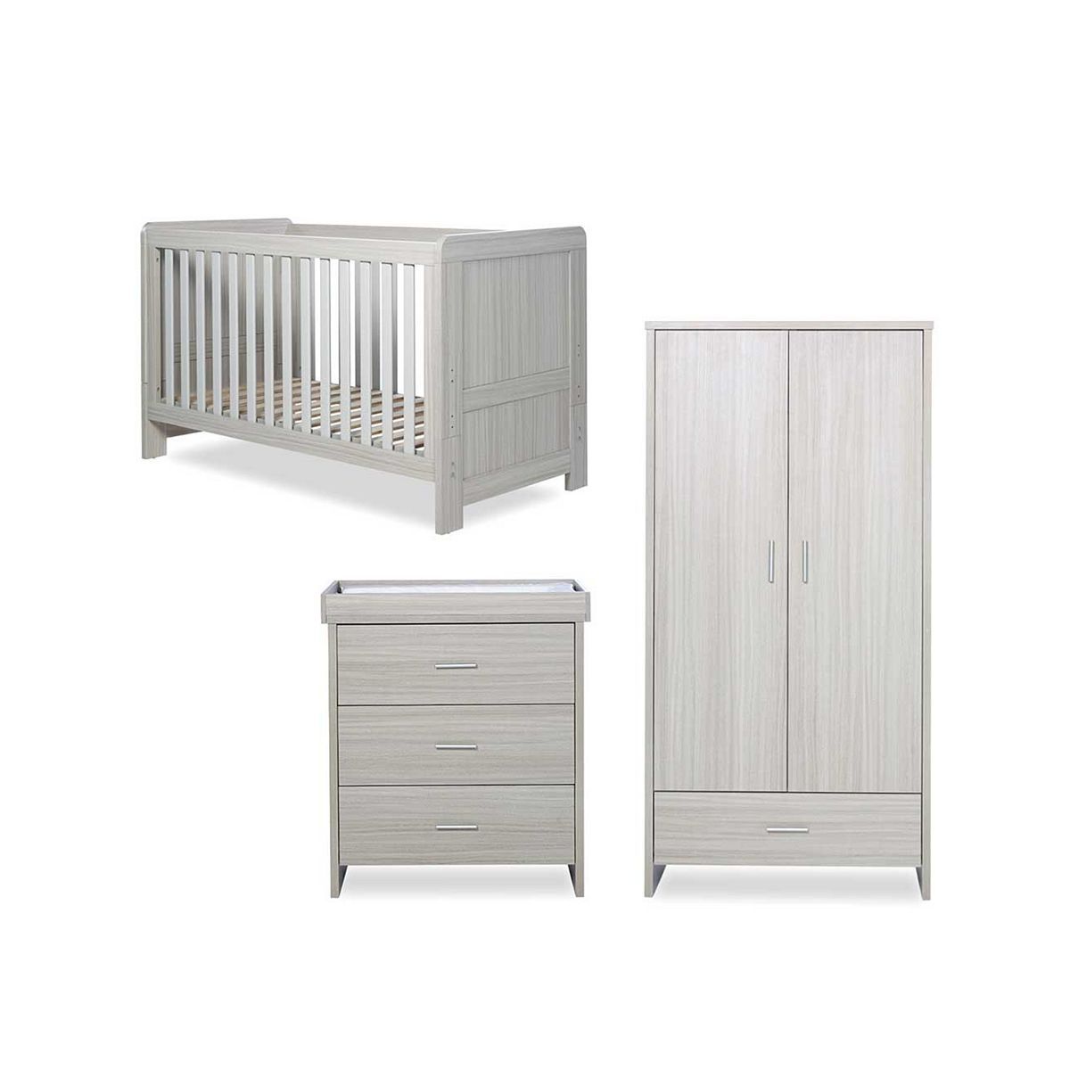 Ickle Bubba Pembrey 3 Piece Furniture Set and Sprung Mattress - Ash Grey GOODS Boots   