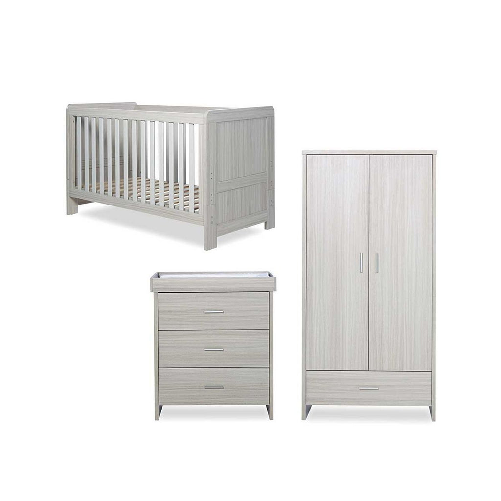 Ickle Bubba Pembrey 3 Piece Furniture Set and Sprung Mattress - Ash Grey