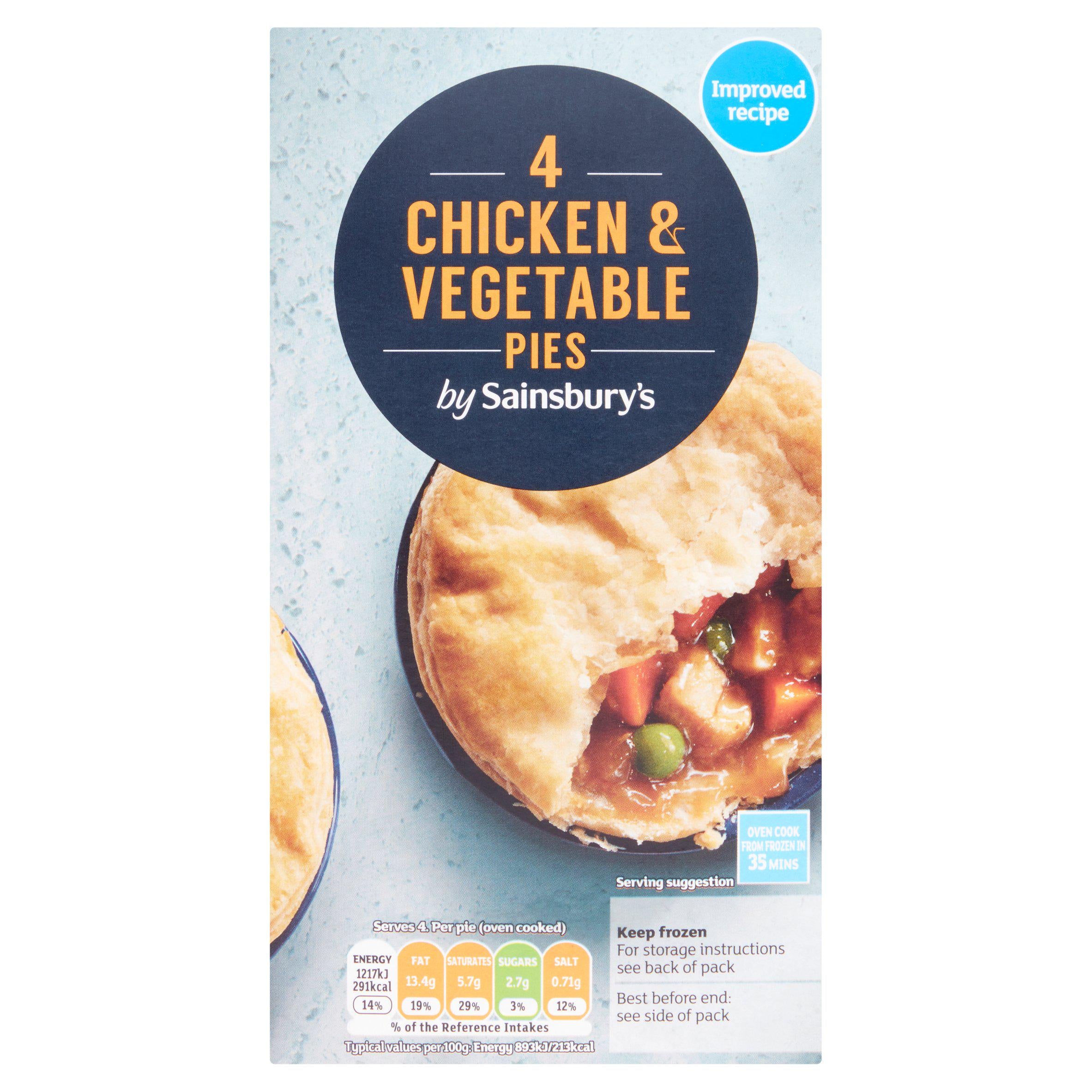 Sainsbury's Chicken, Gravy & Vegetable Pie x4 568g GOODS Sainsburys   