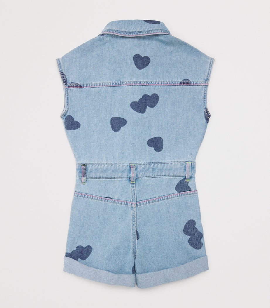 Billieblush denim heart print playsuit 2-12 years - British product