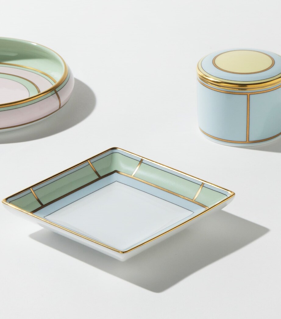 GINORI 1735 porcelain Colonna Diva square change tray 13.5cm, UK version