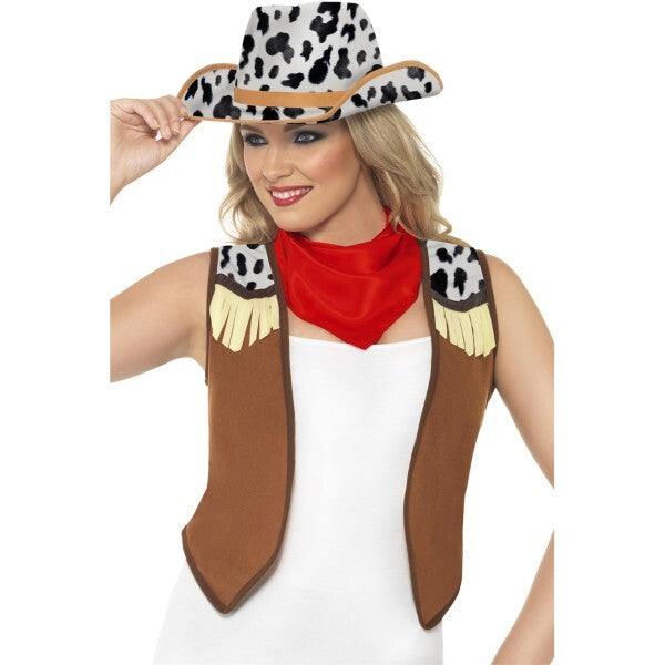 Smiffys Wild West female instant kit with waistcoat scarf hat, UK version