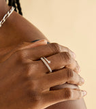 Astrid & Miyu Crystal Illusion ring rhodium-plated sterling silver (British brand)