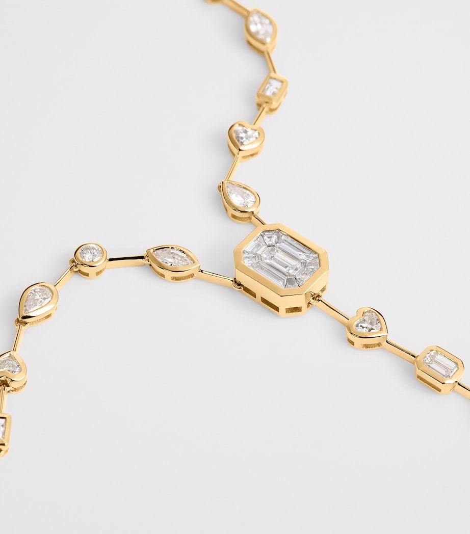 SHAY yellow gold diamond illusion necklace, UK version