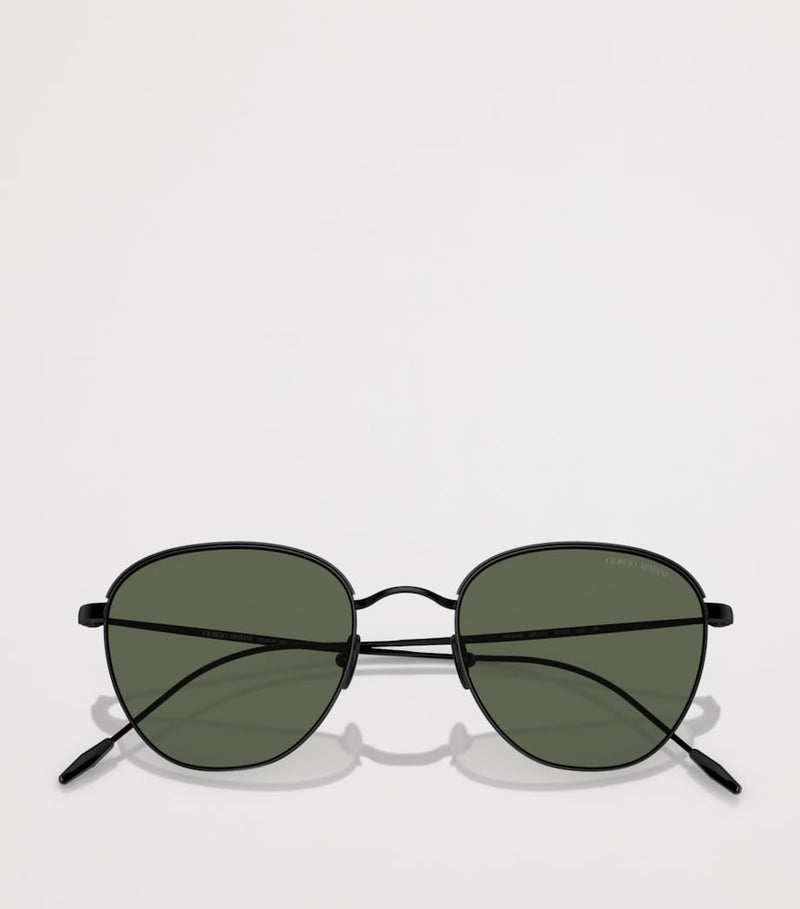 Giorgio Armani rounded square sunglasses metal frame, UK version