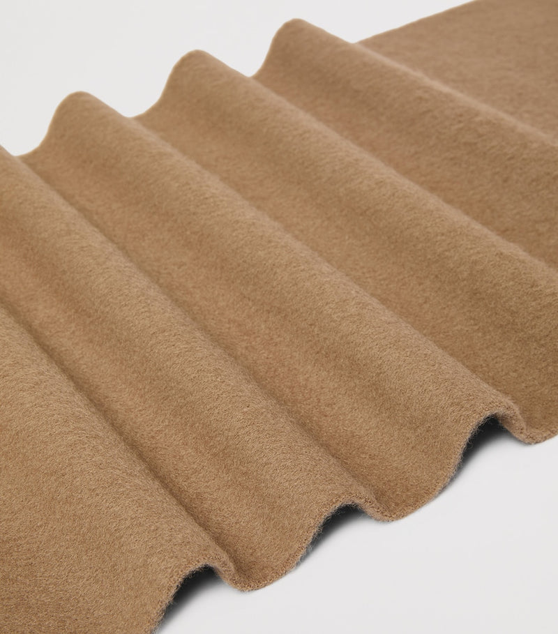 Max Mara wool fringed logo scarf 25x208cm, UK version