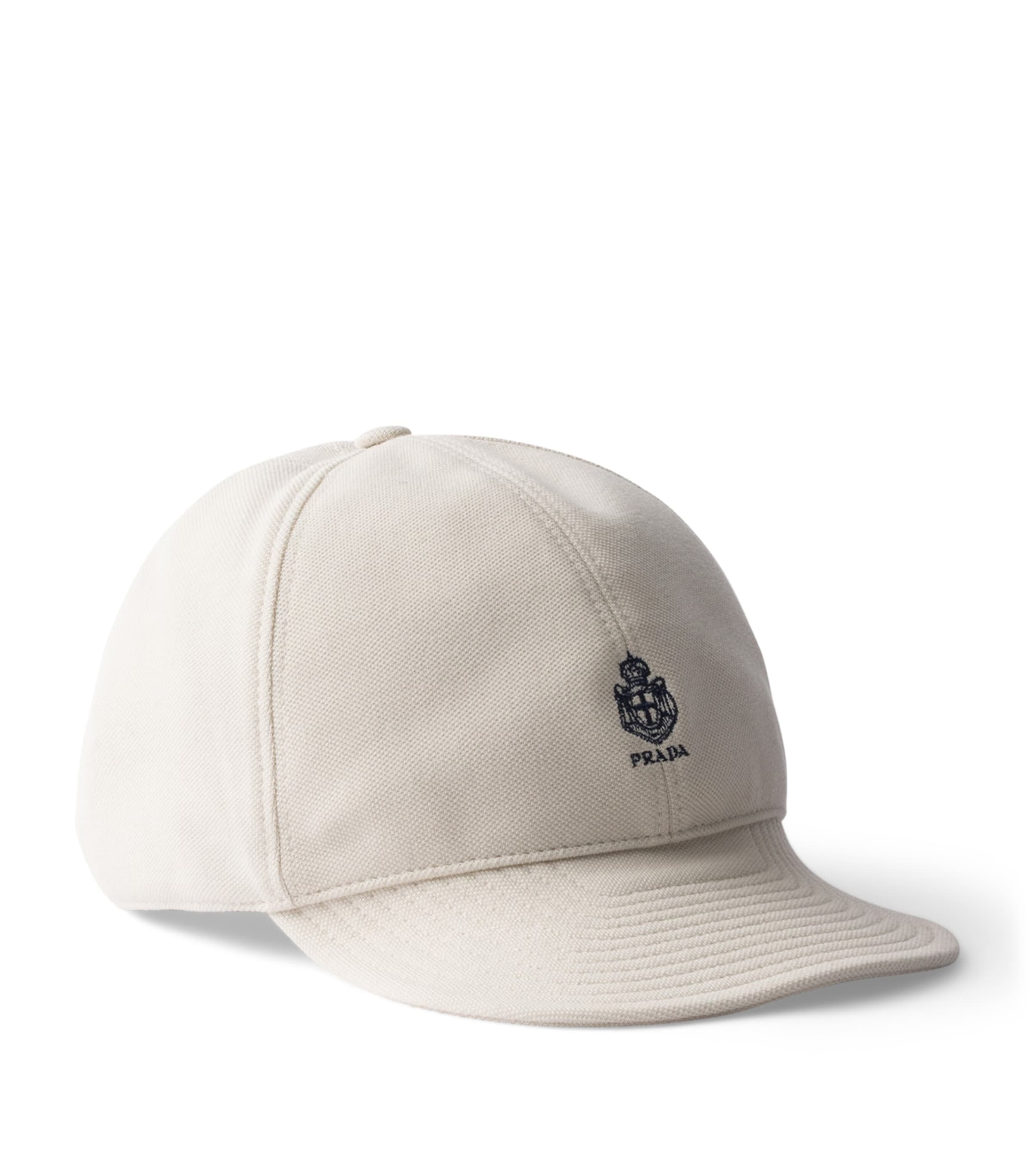 Prada cotton piqué baseball cap with crest logo - (British brand)