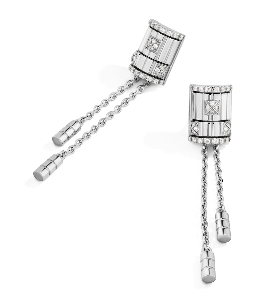 MARLI New York white gold and diamond tassel earrings, imported from the UK