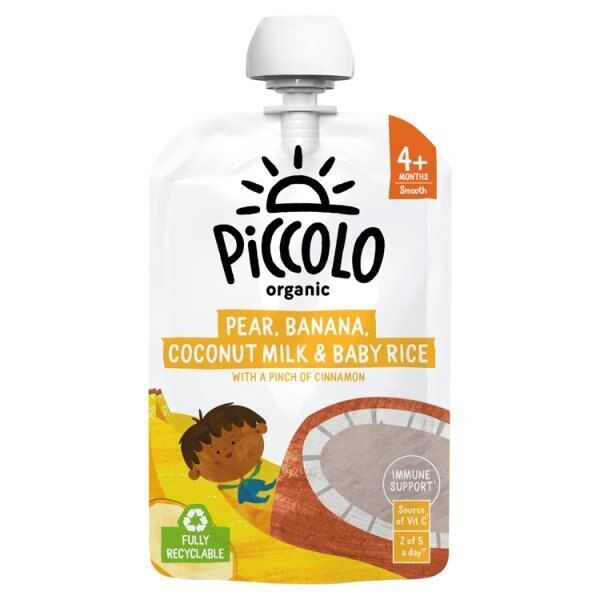 Piccolo Organic Pear, Banana, Coconut & Baby Rice 4m+ 100g GOODS Superdrug   