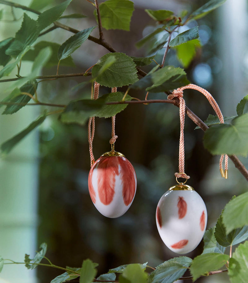 Royal Copenhagen Spring 2025 Redstart Eggs set of two decorative hanging ornaments, imported from the UK