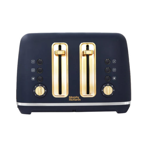 Morphy Richards 4-slice toaster navy with gold accents, UK version