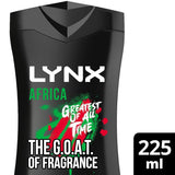 Lynx Africa Shower Gel 225ml Men's Shower Gel and Body Wash Boots   