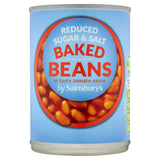Sainsbury's Reduced Sugar & Salt Baked Beans In Tomato Sauce 400g Baked beans & canned pasta Sainsburys   