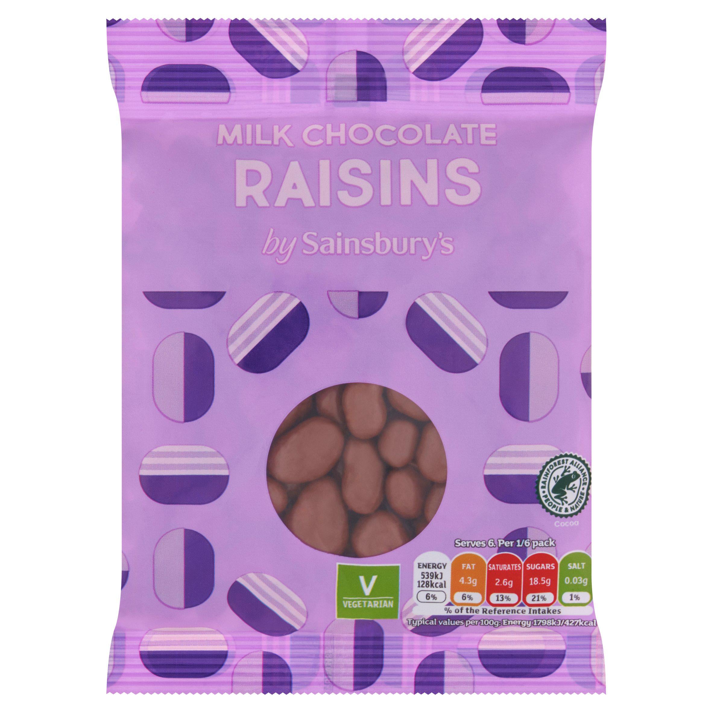 Sainsbury's Milk Chocolate Raisins 180g GOODS Sainsburys   