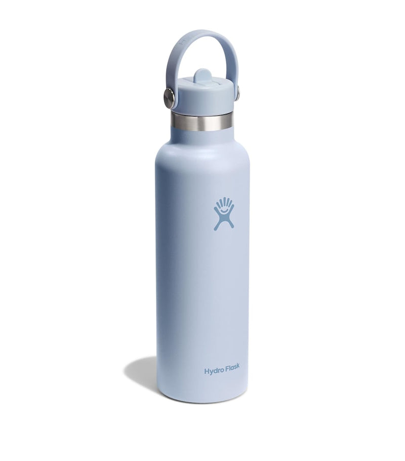 Hydro Flask insulated standard mouth water bottle with flex straw cap 621ml, UK version