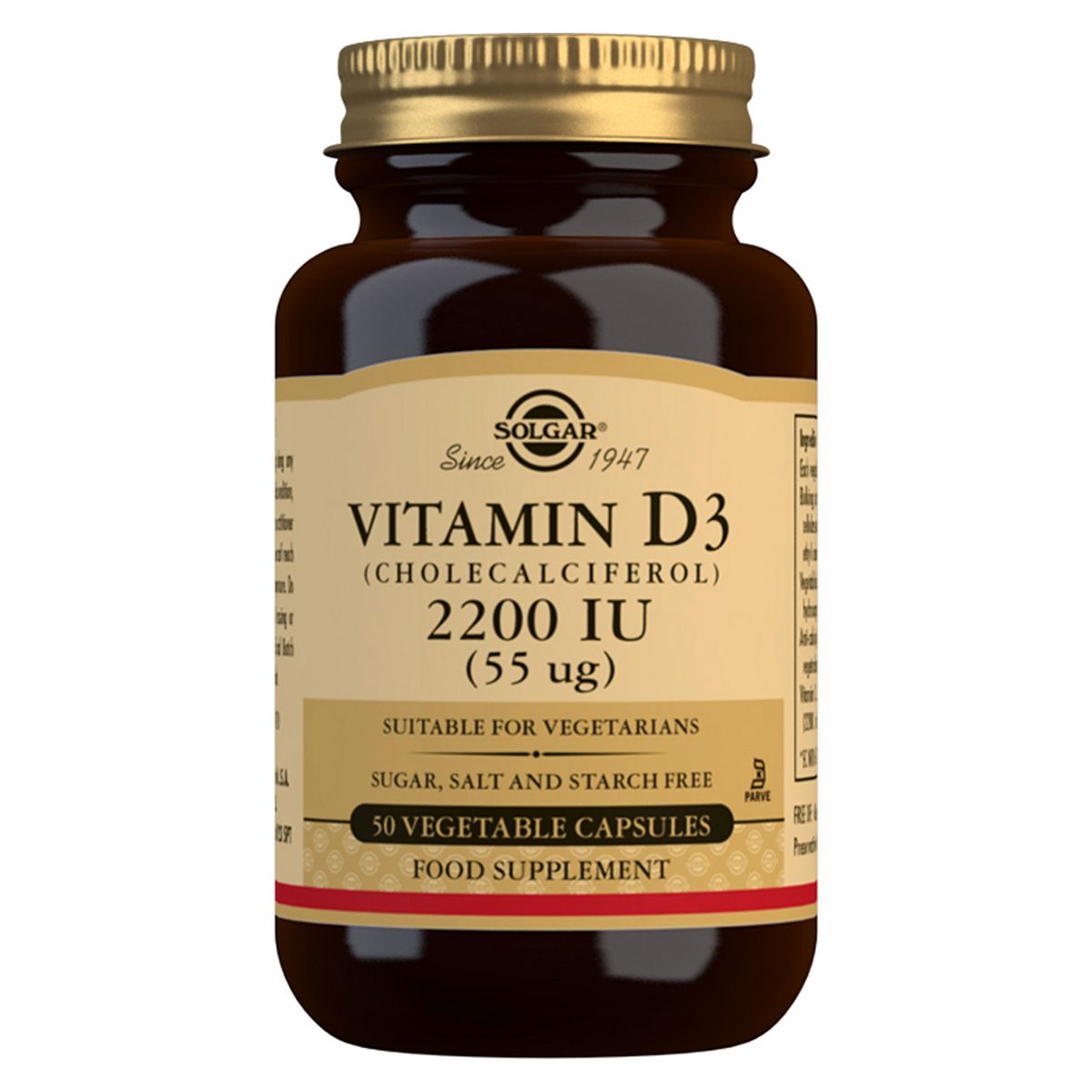 Solgar Vitamin D3 (Cholecalciferol) 2200 IU (55µg) - 50 Capsules GOODS Boots   