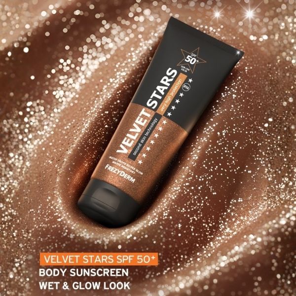 FrezyDerm Velvet Stars shimmering body sunscreen 175ml, UK version